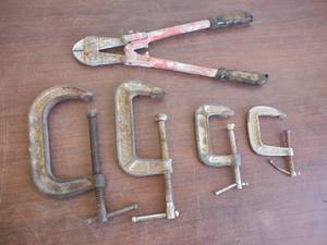 lot 361 image: (4) Clamps & Bolt Cutters...