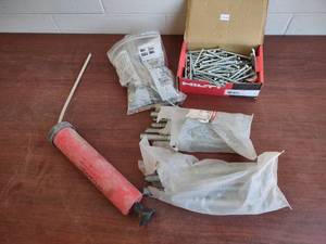 lot 497 image: Assorted Hilti Anchors & Dust Gun...