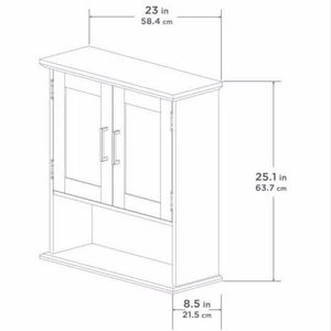 Shaker Style 23 in. W Wall Cabinet with Open Shelf in White