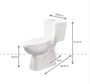 2-Piece 0.8 GPF Ultra-High-Efficiency Single Flush Elongated Toilet in White