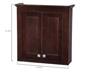 Modular 21-18 in. W x 21-34 in. H x 6-910 in. D Bathroom Storage Wall Cabinet in Java