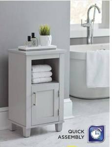 Shaker Style16 in.Wx12in.Dx29.9 in.H Floor Cabinet in Gray