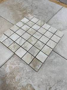 lot 276 image: 25 Sheets Sichenia Marmo Pietra Scabos 2 x 2 Italian Porcelain Mosaic Tiles