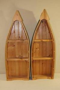 lot 108 image: 2 Canoe Shaped Display Shelves