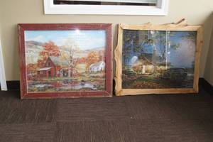 lot 109 image: 2 Rustic Framed Puzzles