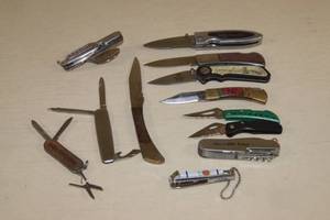 lot 99 image: Assorted Folding Pocket Knives, Multi-Tools