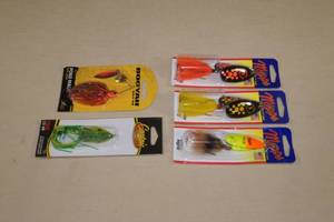 lot 54 image: NEW Fishing Spinner Lures - Mepps, Castaic Frog