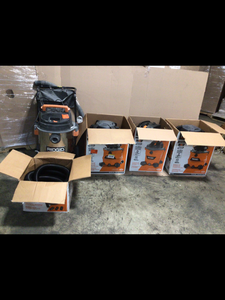 Lot of assorted Ridgid Vacs and accessories used customer returns see pictures