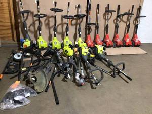 Lot of assorted Weed wacker power heads and attachments used customer returns various models and conditions see pictures
