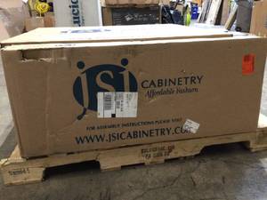 Pallet with assorted Shaker Ready To Assemble  Kitchen Cabinet not used see pictures