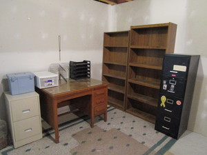Office Lot Desk, Bookshelves, File Cabinets & Misc.