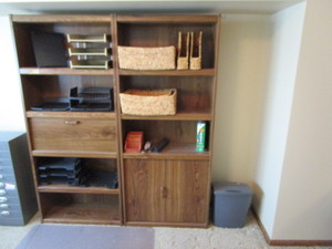 Bookshelves, Paper Shredder, Misc. Office Items