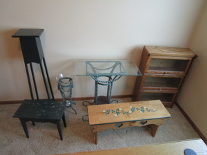Display Case, Tables, Benches, Plant Stands
