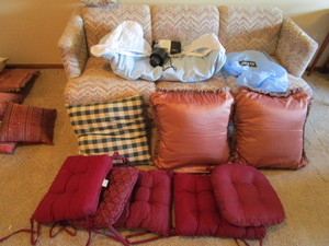 Air Bed, Pillows, Chair Cushions