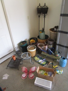 Flower Pots, Garden Tools, Deck Torches & Misc.