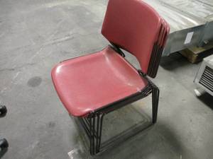 lot 60 image: Red Desk Chair lot of 4