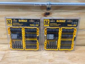 lot 22 image: DEWALT Lot of 2-  Tough Grip 52 Piece Steel Hex Shank Screwdriver Bit Sets