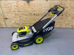 lot 12 image: RYOBI 21 in. 40-Volt HP Lithium-Ion Brushless Cordless Walk Behind Push Lawn Mower.  Tool Only.