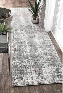 lot 54 image: nuLOOM Polypropylene 2 5 inch x 9 5 inch Runner Rug - Grey