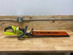 lot 68 image: RYOBI 26 in. HP 40V Brushless Lithium-Ion Cordless Battery Hedge Trimmer (Tool Only)