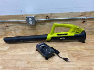 lot 73 image: RYOBI 90 MPH 200 CFM ONE 18-Volt Lithium-Ion Cordless Leaf BlowerSweeper (Charger Included)