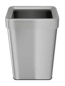 lot 97 image: iTOUCHLESS 21 Gal. Rectangular Open Top Commercial Grade Stainless Steel Trash Can and Recycle Bin with Dual-Deodorizer