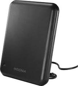 Insignia� - AMFM Amplified Indoor Plate Radio Antenna - Black