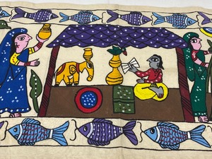 lot 14 image: Vintage Painted Textile