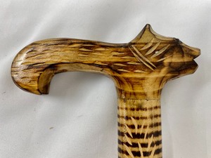 lot 80 image: Cool Carved Wood Cane