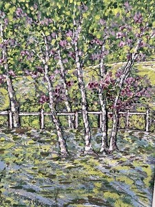 lot 138 image: 11 Original Acrylic on Canvas Spring Time Painting