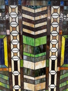lot 134 image: Spectacular Art Deco Stained Glass Window  Hanging Art Panel