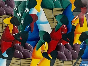 lot 142 image: Colorful Signed Acrylic on Canvas Painting