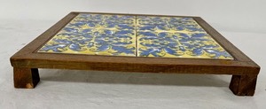 lot 162 image: Pair Vintage Decorative Tiles Trivets