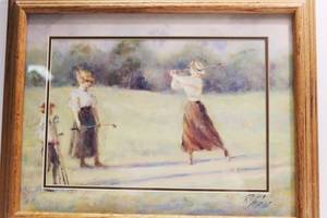 lot 1 image: Golf Lady By R.Tolan