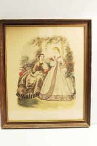 lot 2 image: La Mode Illustree Framed French Art Print