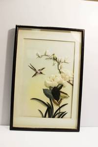 lot 11 image: Vintage Asian 3 D Bird Framed Art Work