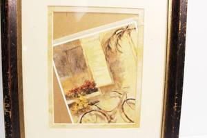 lot 20 image: Dominguez Court Yard Bicycle Framed Print