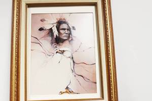 lot 51 image: Native Warrior Signed By Buckfink Frame Art Print