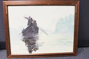 lot 56 image: Canvas And Ink Signed By Hempel  Frame Art Print
