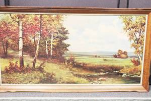 lot 69 image: Pine And Birch By Robert Wood Frame Art Print