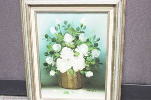 lot 77 image: Canvas Flowers Art Print Signed By Maury