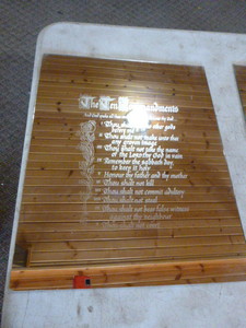 lot 32 image: The Ten Commandments Etched Mirror