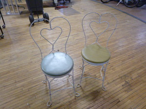 lot 102 image: 2 Vintage Soda Fountain Chairs