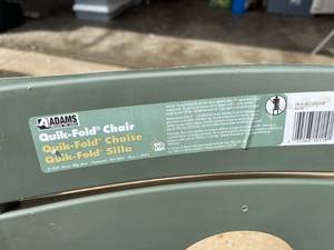 lot 109 image: 2 Adams Quick Fold Patio Chairs