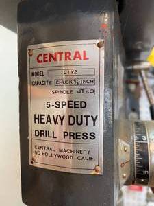 lot 134 image: Central Heavy Duty 5 Speed Drill Press