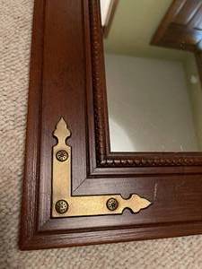 lot 161 image: Decorative Turner Wall Mirror With Brass Accents