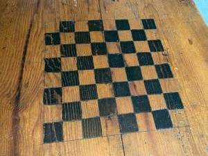 lot 183 image: Vintage Hand Made Folk Art Checker Board