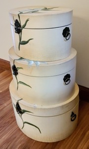 lot 38 image: Decorative Painted Storage Boxes