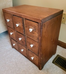 lot 40 image: Vintage Wood StorageSpice Cabinet