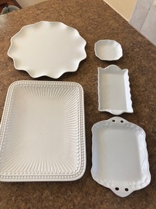 lot 67 image: A Variety of White Serving Dishes